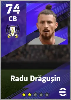 Radu Dragusin eFootball 2026 player card — 74 OVR CB