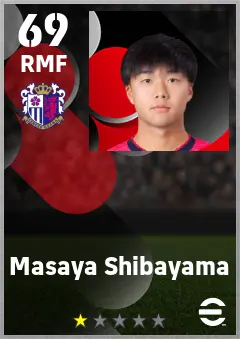 Masaya Shibayama eFootball 2026 player card — 69 OVR RMF