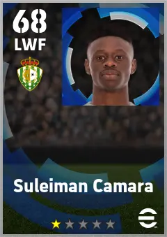 Suleiman Camara eFootball 2026 player card — 68 OVR LWF