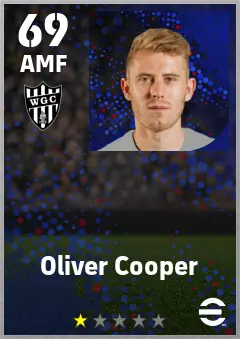 Oliver Cooper eFootball 2026 player card — 69 OVR AMF
