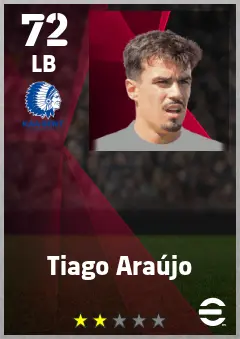 Tiago Araujo eFootball 2026 player card — 72 OVR LB