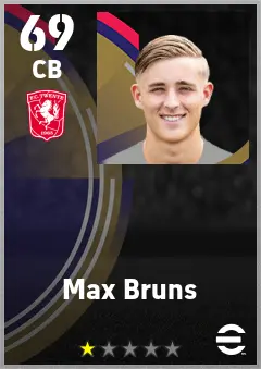 Max Bruns eFootball 2026 player card — 69 OVR CB
