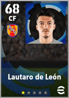 Lautaro de Leon eFootball 2026 player card — 68 OVR CF
