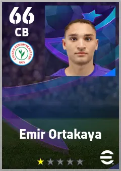 Emir Ortakaya eFootball 2026 player card — 66 OVR CB