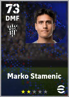 Marko Stamenic eFootball 2026 player card — 73 OVR DMF