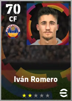 Ivan Romero eFootball 2026 player card — 70 OVR CF