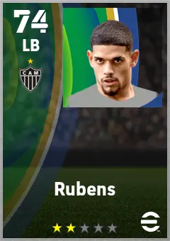 Rubens eFootball 2026 player card — 74 OVR LB