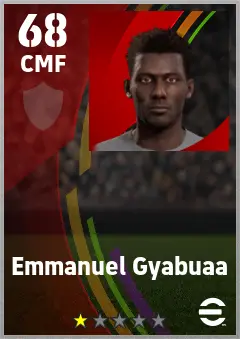 Emmanuel Gyabuaa eFootball 2026 player card — 68 OVR CMF