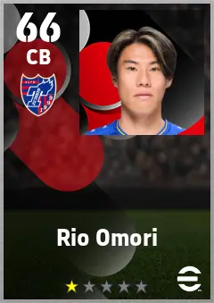 Rio Omori eFootball 2026 player card — 66 OVR CB