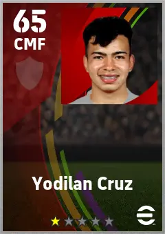 Yodilan Cruz eFootball 2026 player card — 65 OVR CMF