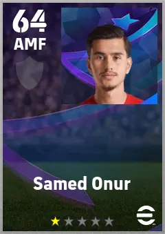 Samed Onur eFootball 2026 player card — 64 OVR AMF