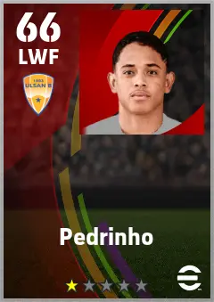 Pedrinho eFootball 2026 player card — 66 OVR LWF