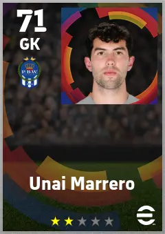 Unai Marrero eFootball 2026 player card — 71 OVR GK