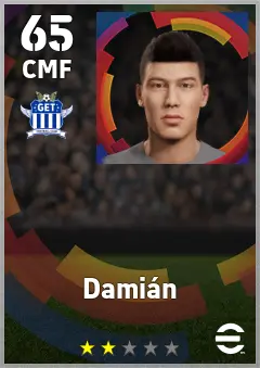 Damian eFootball 2026 player card — 65 OVR CMF