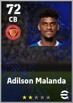 Adilson Malanda eFootball 2026 player card — 72 OVR CB
