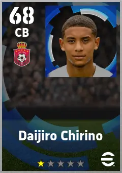Daijiro Chirino eFootball 2026 player card — 68 OVR CB