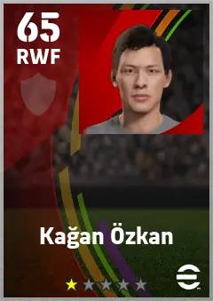 Kagan Ozkan eFootball 2026 player card — 65 OVR RWF