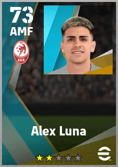 Alex Luna eFootball 2026 player card — 73 OVR AMF