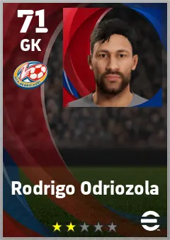 Rodrigo Odriozola eFootball 2026 player card — 71 OVR GK