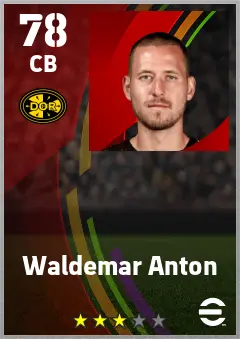 Waldemar Anton eFootball 2026 player card — 78 OVR CB
