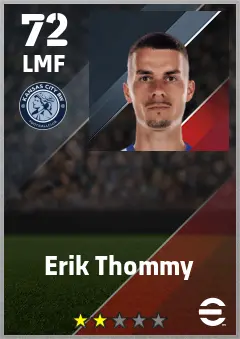Erik Thommy eFootball 2026 player card — 72 OVR LMF