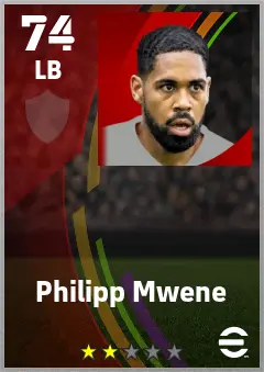 Philipp Mwene eFootball 2026 player card — 74 OVR LB
