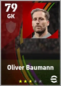 Oliver Baumann eFootball 2026 player card — 79 OVR GK