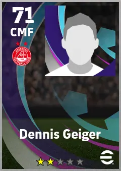 Dennis Geiger eFootball 2026 player card — 71 OVR CMF