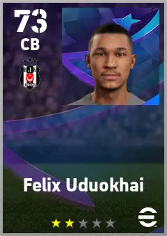 Felix Uduokhai eFootball 2026 player card — 73 OVR CB