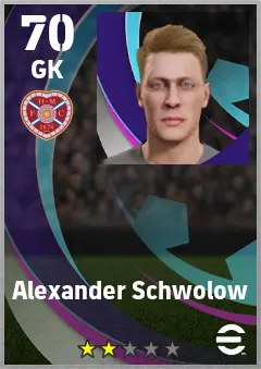 Alexander Schwolow eFootball 2026 player card — 70 OVR GK
