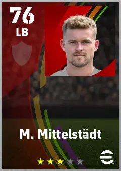 M. Mittelstadt eFootball 2026 player card — 76 OVR LB