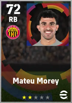 Mateu Morey eFootball 2026 player card — 72 OVR RB