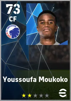 Youssoufa Moukoko eFootball 2026 player card — 73 OVR CF