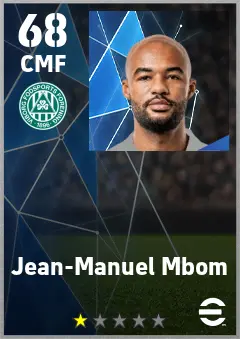 Jean-Manuel Mbom eFootball 2026 player card — 68 OVR CMF