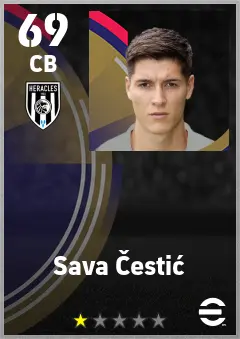 Sava Cestic eFootball 2026 player card — 69 OVR CB
