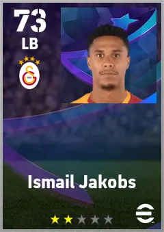 Ismail Jakobs eFootball 2026 player card — 73 OVR LB