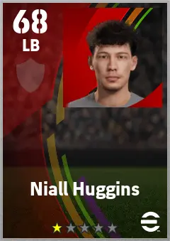 Niall Huggins eFootball 2026 player card — 68 OVR LB
