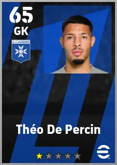 Theo De Percin eFootball 2026 player card — 65 OVR GK