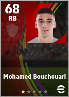 Mohamed Bouchouari eFootball 2026 player card — 68 OVR RB