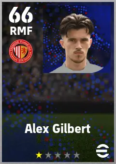 Alex Gilbert eFootball 2026 player card — 66 OVR RMF