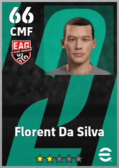 Florent Da Silva eFootball 2026 player card, 66 OVR CMF