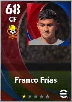 Franco Frias eFootball 2026 player card — 68 OVR CF