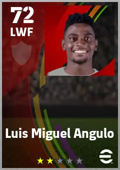 Luis Miguel Angulo eFootball 2026 player card — 72 OVR LWF