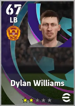 Dylan Williams eFootball 2026 player card, 67 OVR LB