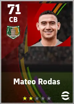 Mateo Rodas eFootball 2026 player card — 71 OVR CB