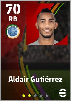Aldair Gutierrez eFootball 2026 player card — 70 OVR RB
