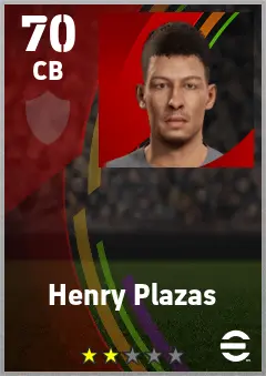 Henry Plazas eFootball 2026 player card — 70 OVR CB