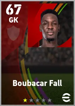 Boubacar Fall eFootball 2026 player card — 67 OVR GK