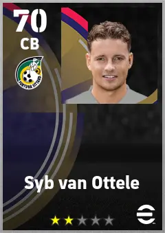 Syb van Ottele eFootball 2026 player card — 70 OVR CB