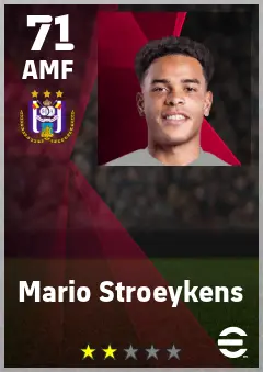Mario Stroeykens eFootball 2026 player card — 71 OVR AMF